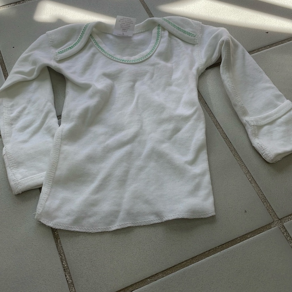 Medline white long sleeve shirt. Size 6 months.